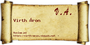 Virth Áron névjegykártya